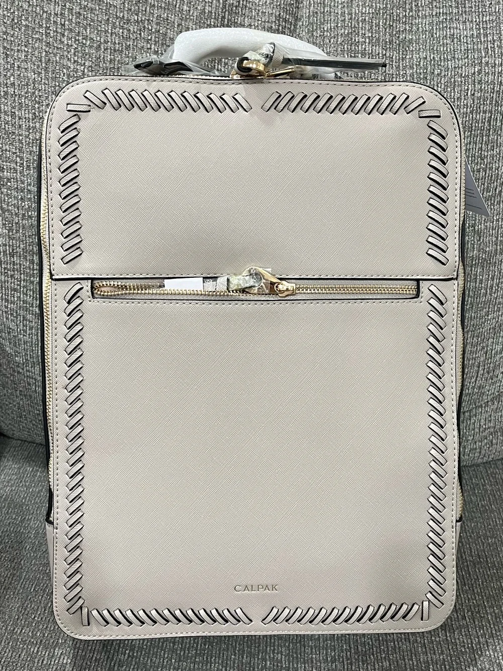 Calpak Kaya Faux-Leather Laptop Backpack - Limited Edition Stone Color